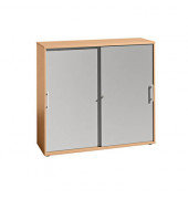 Aktenschrank V1752/V1753 V1753S/6/S/RE, abschlie&szlig;bar, 3 OH, silber/buche, 120x110x40cm