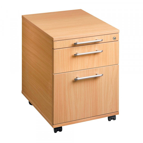 4032062120552 - Rollcontainer Solid VAC20 6 6 RE Holz buche 1 normale Schublade mit extra Hängeregisterauszug mit extra Utensilienauszug ab 