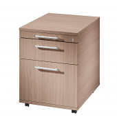 Rollcontainer Solid VAC20/N/N/RE Holz nussbaum, 1 normale Schublade, mit extra H&auml;ngeregisterauszug, mit extra Utensilienauszug,