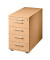 Standcontainer VSC50/6 Solid, buche, 5 Schubladen, Spanplatte, melaminbeschichtet, abschlie&szlig;bar