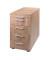 Standcontainer Solid VSC50/N Holz nussbaum, 4 normale Schubladen, mit extra Utensilienauszug, abschlie&szlig;bar