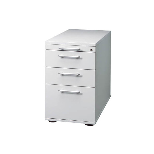 Hammerbacher Standcontainer Solid mit Utensilienauszug 1 Hängeregisterauszug und 2 Schubladen lichtgrau 4032062194539 Hammerbacher 3 Stück