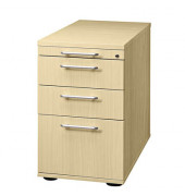 Standcontainer Solid mit Utensilienauszug 1 H&auml;ngeregisterauszug und 2 Schubladen ahorn