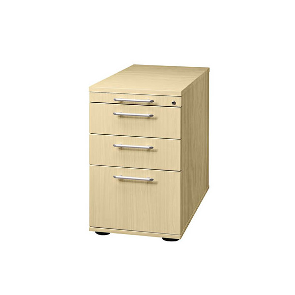 Hammerbacher Standcontainer Solid mit Utensilienauszug 1 Hängeregisterauszug und 2 Schubladen ahorn 4032062194492 Hammerbacher 3 Stück