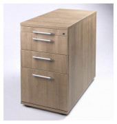 Standcontainer Solid mit Utensilienauszug 1 H&auml;ngeregisterauszug und 2 Schubladen nussbaum