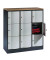 Schließfachschrank Resisto 8573-372, Metall, 3 Abteile mit 9 Fächern, abschließbar, 115x125,5cm (BxH), silber