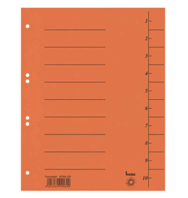 Trennblätter 97300OR A4 orange 250g 