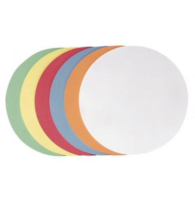 Moderationskarten UMZH1499, Ø 14cm, Kreis, 130g, farbig sortiert 