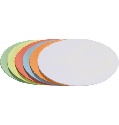 Moderationskarten UMZH111999, Ø 11x19cm, oval, 130g, farbig sortiert 