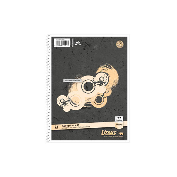 9001939820913 - Collegeblock 044335020 Kleinformat Muster Lineatur 22   liniert mit Rand innen A5 70g grau 80 Blatt 9001939820913 Staufen
