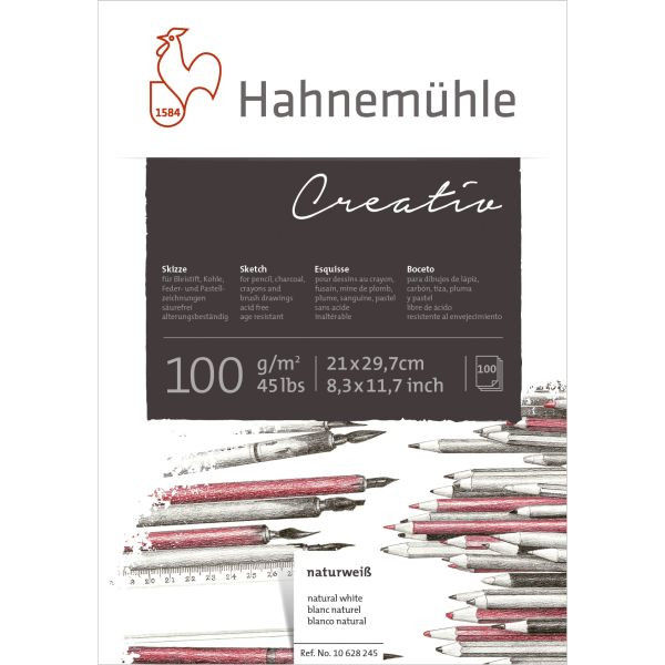 4011367282455 - Skizzenpapier Block Creativ geleimt A4 100g 100 Bl 4011367282455 Hahnemühle 4011367282455 - Skizzenpapier Block Creativ geleimt A4 100g 100 Bl 4011367282455 Hahnemühle