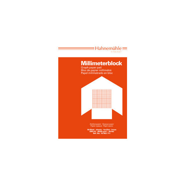 4011367627119 - Millimeterpapier A3 rot opak 80 85g 1mm-Teilung 50 Blatt 4011367627119 Hahnemühle 4011367627119 - Millimeterpapier A3 rot opak 80 85g 1mm-Teilung 50 Blatt 4011367627119 Hahnemühle