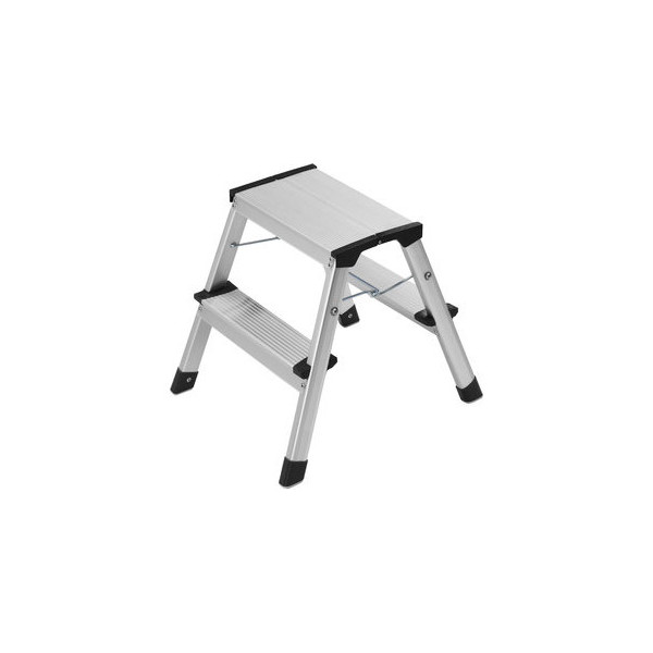 4007126002464 - Alu-Klapptritt D60 StandardLine Doppelstufen-Klapptritt Tragfähigkeit 150 kg 2 x 2 Stufen Tritthöhe 400 mm Hailo