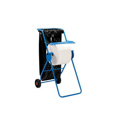 Kimberly-Clark Wischtuchbodenständer 6155 fahrbar mit Abfallsackhalter Stahl blau