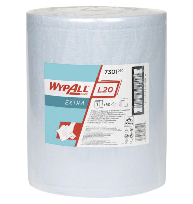 Wischtuchrolle L20 Extra+ 7301, 500 T&uuml;cher, 33cm x 190m, blau