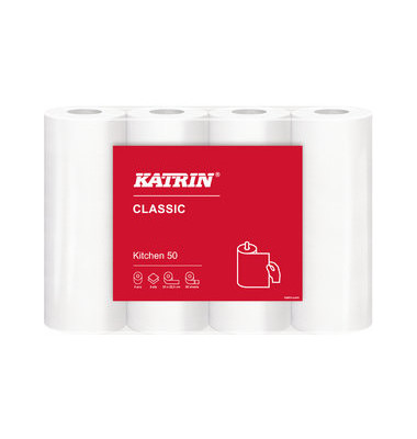 Küchenrollen Classic Kitchen 50 231202 2-lagig weiß 4 Rollen à 50 Blatt