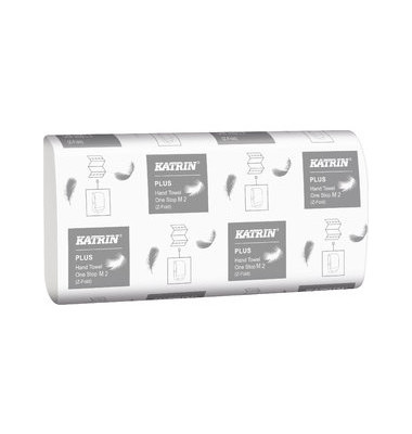 Papierhandt&uuml;cher 345379 Plus One Stop M2 EasyFlush Interfold 20,6 x 25 cm Tissue hochwei&szlig; 2-lagig 3024 T&uuml;cher