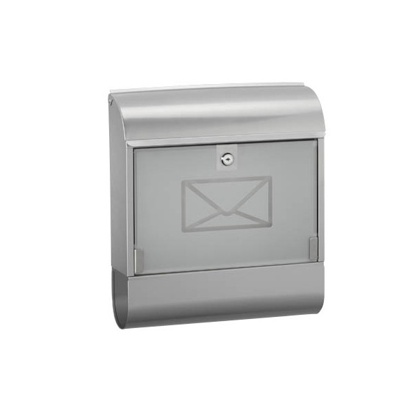 4007735005436 - Briefkasten mit Zeitungsbox Stahl lackiert siber Maße36x41x115 cm 4007735005436 Alco