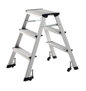 Klapptritt 8890, 2x 3 Stufen, silber, Aluminium