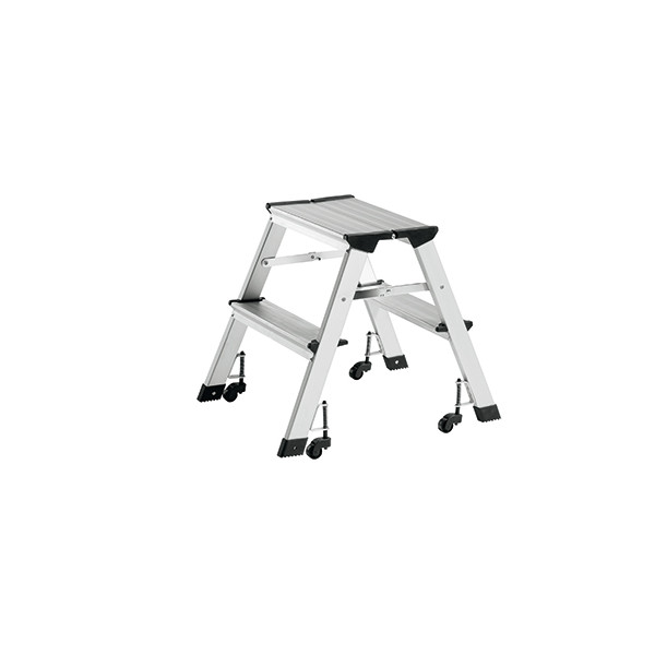 4007735008987 - Alu Klapptritt 898 2-stufig 45cm hoch mit Gleitrollen 4007735008987 Alco
