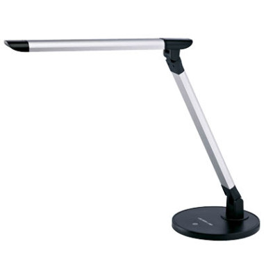 LED-Schreibtischlampe, silber/schwarz, mit Standfuß, dimmbar