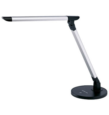 Schreibtischlampe 9157, LED, dimmbar, mit Standfuß, silber, schwarz