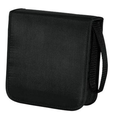 CD/DVD-Wallet Nylon 40 m.Tragegurt schwarz 16,4x17x6cm f. 40CDs