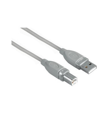 USB-Anschlusskabel A/B-Stecker grau 1,8m