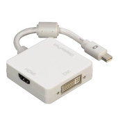 3in1-Mini-Display Port-Adapter weiß Displayport DVI/HDMI
