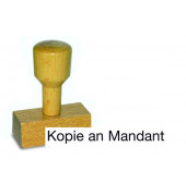 Textstempel LST819 mit Text "Kopie an Mandant" Holz braun