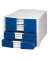 Schubladenbox Impuls 1010-14 lichtgrau/blau 4 Schubladen geschlossen