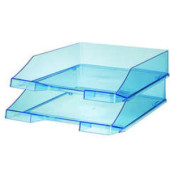 Briefablage Klassik 1026-X-26, A4/C4, blau-transparent, Polystyrol stapelbar