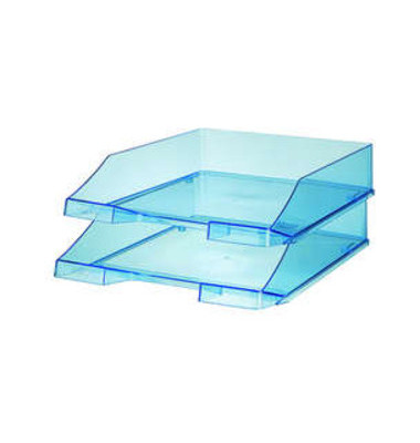 Briefablage Klassik 1026-X-26, A4/C4, blau-transparent, Polystyrol stapelbar