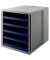 Schubladenbox Schrank-Set Karma 14018-16 grau/blau 5 Schubladen offen