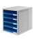 Schubladenbox Schrank-Set 1401-14 grau/blau 5 Schubladen offen