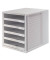 Schubladenbox Schrank-Set 1401-11 lichtgrau/lichtgrau 5 Schubladen offen