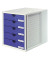 Schubladenbox System-Box 1450-14 grau/blau 5 Schubladen geschlossen