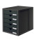 Schubladenbox System-Box 1450-13 schwarz/schwarz 5 Schubladen geschlossen