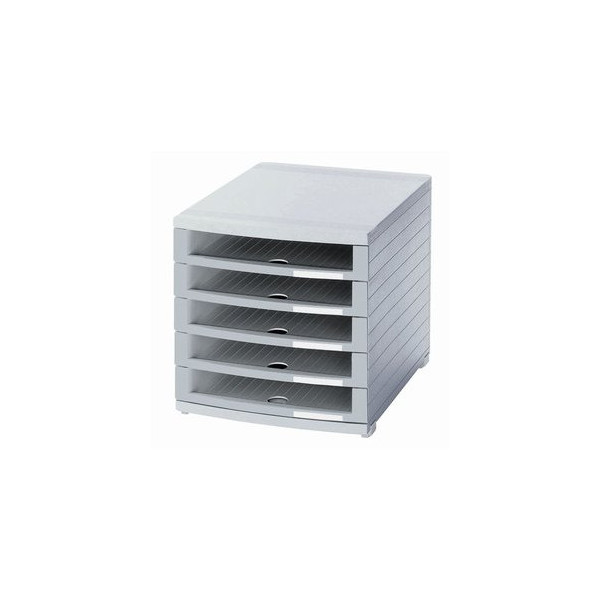 4012473150560 - CONTUR 1505-0-11 Schubladenbox Lichtgrau DIN A4 DIN B4 DIN C4 Anzahl der Schubfächer 5