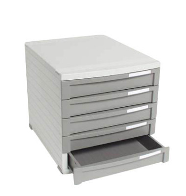 Schubladenbox Contur 1505-19 lichtgrau/dunkelgrau 5 Schubladen geschlossen Schubladenbox Contur 1505-19 lichtgrau/dunkelgrau 5 Schubladen geschlossen