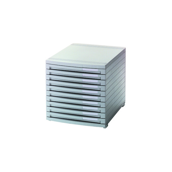 4012473151024 - Schubladenbox Contur 1510-11 lichtgrau lichtgrau 10 Schubladen geschlossen 4012473151024 HAN