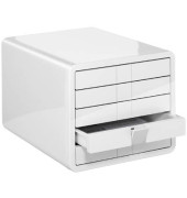 Schubladenbox iBox 1551-12 weiß/weiß 5 Schubladen geschlossen