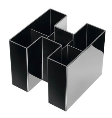 Stifteköcher Bravo 5 Fächer schwarz 109x109x90mm Stifteköcher Bravo 5 Fächer schwarz 109x109x90mm