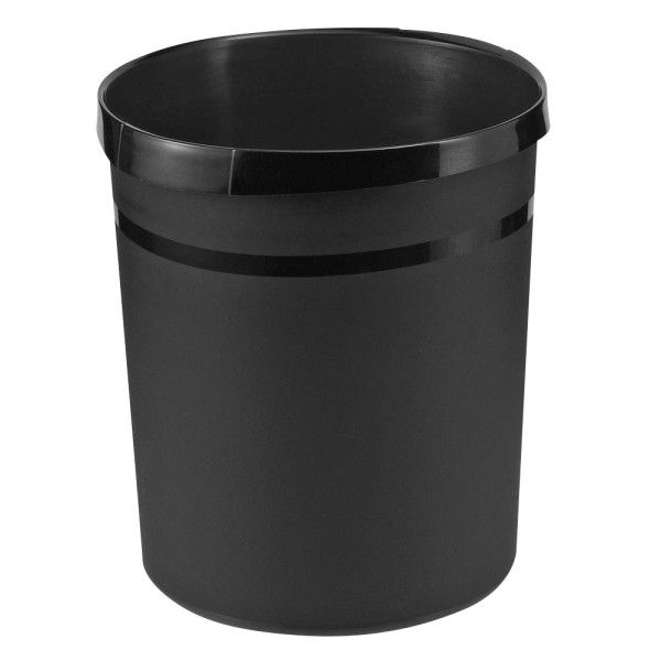 4012473090040 - Papierkorb GRIP rund Volumen 18 l extra stabil 2 Griffmulden ohne Deckel B 237 x T 312 x H 350 mm Polypropylen schwarz