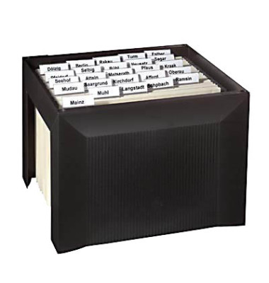 H&auml;ngeregister-Box 1905-13 Karat, schwarz, f&uuml;r 35 Mappen A4