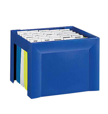 Hängemappenbox Karat 1905 blau bis 35 Mappen leer stapelbar
