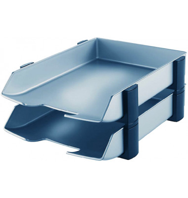 Briefablageset 2742 Wave Exclusiv A4 / C4 silber 2 Körbe Briefablageset 2742 Wave Exclusiv A4 / C4 silber 2 Körbe