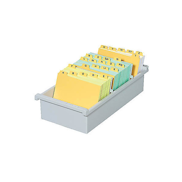 4012473956018 - - Karteitrog 171 x 76 x 346 cm (b x h x t) din A6 quer 1300 Karten Polystyrol lichtgrau 2 Stützplatten