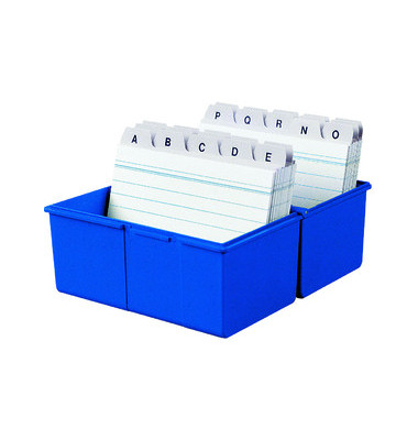 Karteikasten A5 quer f&uuml;r 300 Karten blau 