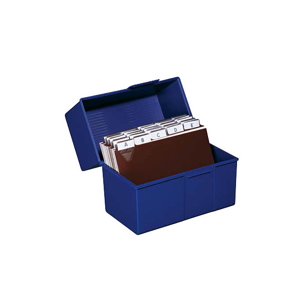 4012473977143 - - Karteikasten 121 x 101 x 74 cm (b x h x t) din A7 quer 300 Karten Polystyrol blau